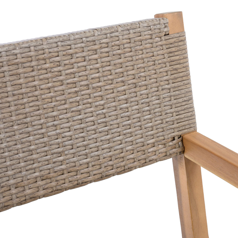 Outdoor Dining Chairs For Patios, Gardens (Set of 2) - Light Brown Multi / Light Teak - R&R Furniture Gallery (Fountain Valley, CA)