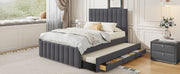 Upholstered Platform Bed With Twin Size Trundle And 3 Drawers - R&R Furniture Gallery (Fountain Valley, CA)
