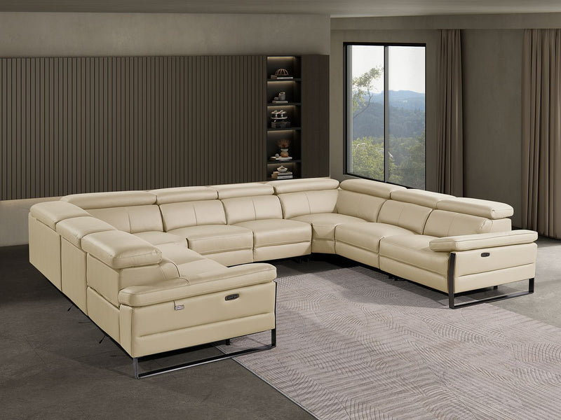 1246 - 8-Piece U-Shaped Modular Power Reclining Sectional With 4 Power Recliners And Power Headrests - R&R Furniture Gallery (Fountain Valley, CA)