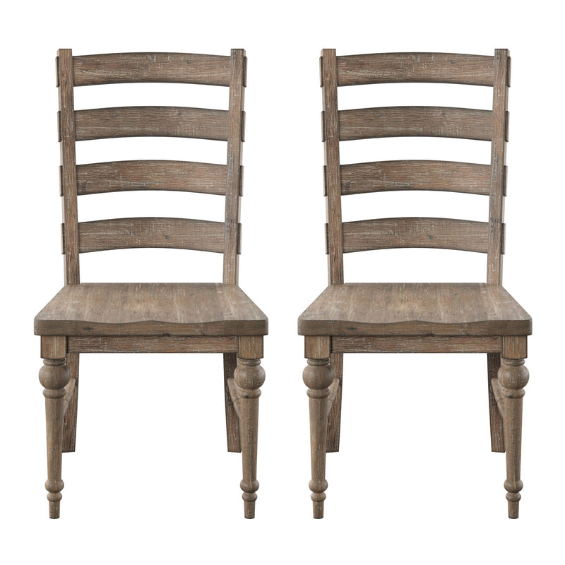 Ladderback Dining Chairs, (Set of 2) - Taupe - R&R Furniture Gallery (Fountain Valley, CA)