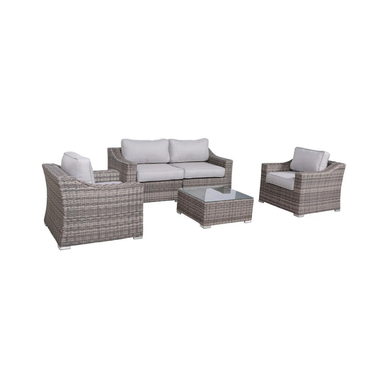 Outdoor Wicker Conversation Set With Cushions, All Weather - R&R Furniture Gallery (Fountain Valley, CA)