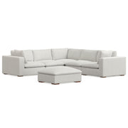 Jasmine handcrafted sofa and ottoman set by Simpli-Home, modern living room furniture with plush cushions and stylish design.