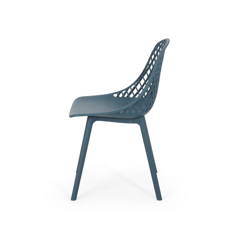 Pair of Noble House Lily Chairs in elegant design, showcasing comfortable wooden seats and stylish support structures.
