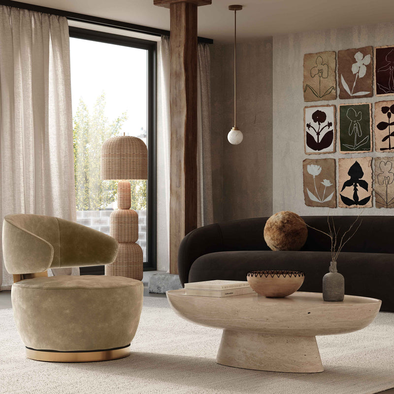 Austin - Recycled Fabric Swivel Chair - R&R Furniture Gallery (Fountain Valley, CA)