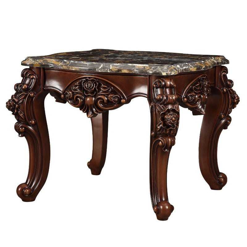 Forsythia - End Table - Marble Top & Walnut - R&R Furniture Gallery (Fountain Valley, CA)
