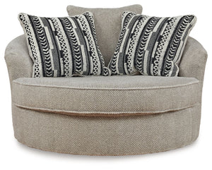 Calnita - Oversized Swivel Accent Chair - Sisal - R&R Furniture Gallery (Fountain Valley, CA)