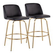 Toriano - Contemporary, Fixed Height Counter Stool With Swivel With Round Footrest (Set of 2) - R&R Furniture Gallery (Fountain Valley, CA)