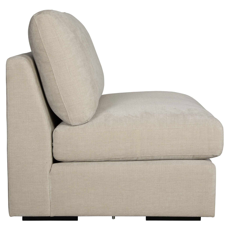 Uttermost Refuge armless stationary sofa with plush upholstery and modern design, shown from a front view.