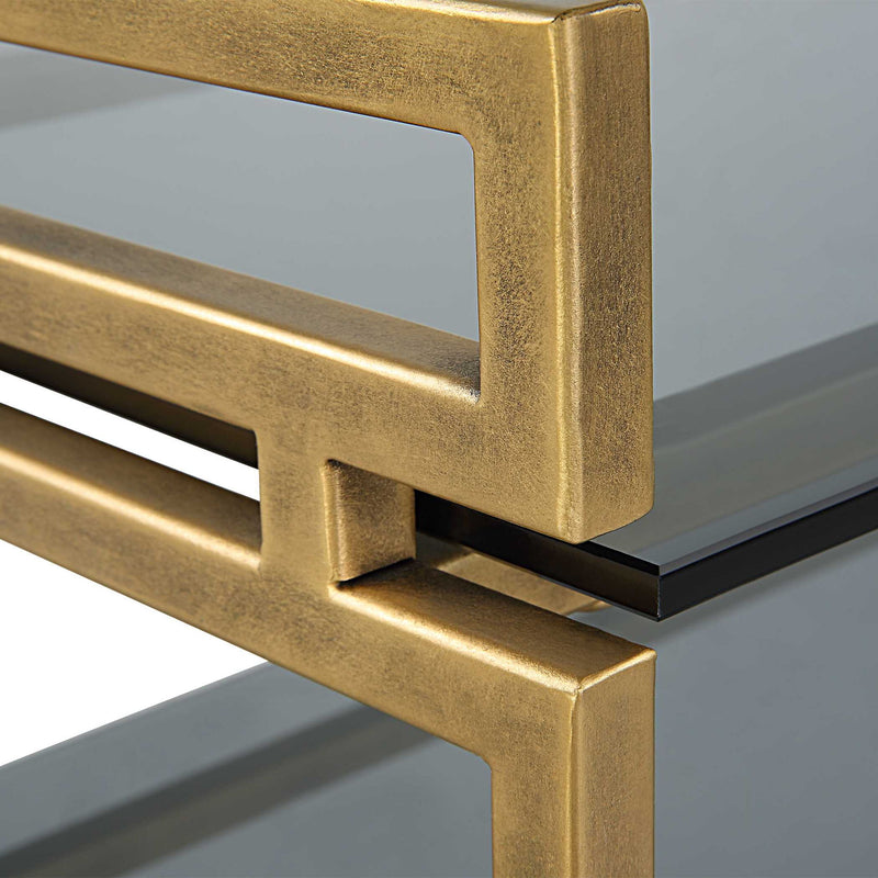 Stacked Up - Glass Console Table - Gray