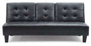 Glory Furniture Richie sofa bed in gray futon style with plush cushions and wooden legs, ideal for living room seating and sleeping.