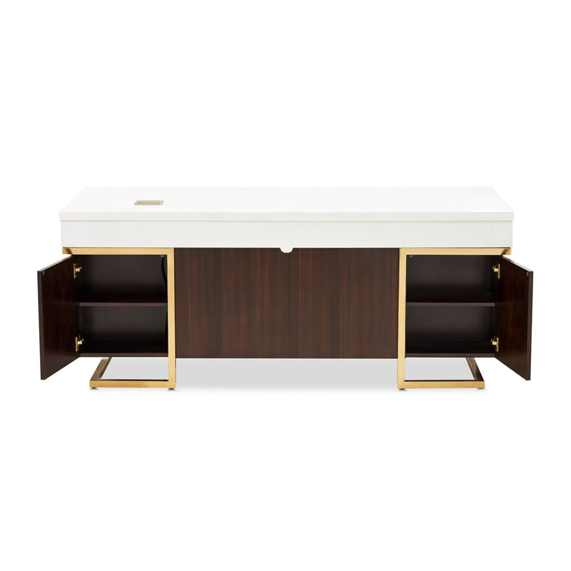 Belmont Place - Desk - White / Dark Brown - R&R Furniture Gallery (Fountain Valley, CA)