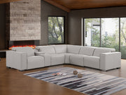 1208 - 6-Piece L-Shaped Leather Reclining Sectional With 3 Power Recliners - R&R Furniture Gallery (Fountain Valley, CA)