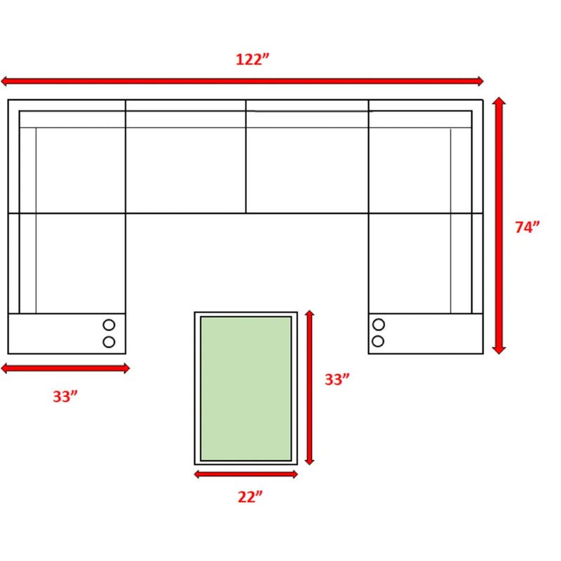 Outdoor Wicker Sectional With Weather Resistant Cushions And Table - R&R Furniture Gallery (Fountain Valley, CA)