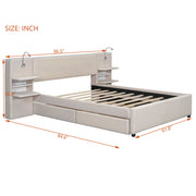 Upholstered Platform Bed With Reading Lights, Drawers, Trundle And Shelves - R&R Furniture Gallery (Fountain Valley, CA)