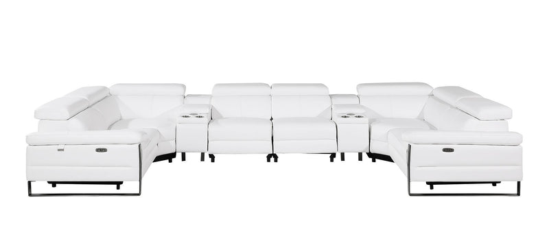 1246 - 8-Piece U-Shaped Modular Power Reclining Sectional With 4 Power Recliners And Power Headrest