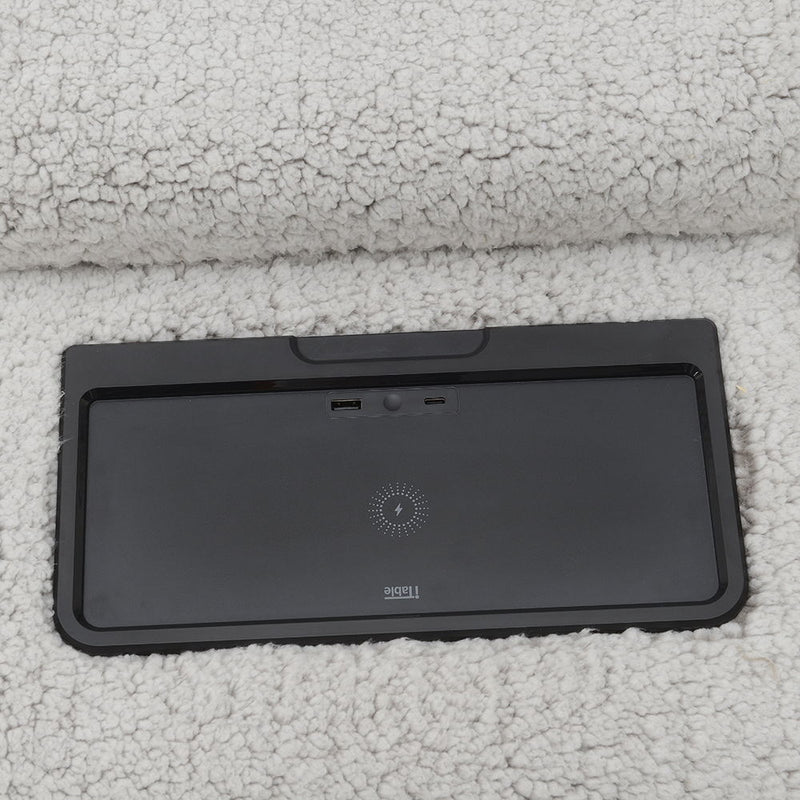 Tarrance - Modular Console With Wireless Charging & USB - Gray - R&R Furniture Gallery (Fountain Valley, CA)