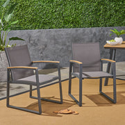 Aresha - Metal Outdoor Dining Armchair (Set of 2) - Gray - R&R Furniture Gallery (Fountain Valley, CA)