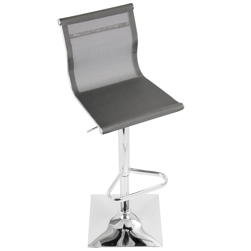 Lumi Source Mirage contemporary adjustable barstool with swivel, bar height (28-30 inches), featuring a sleek modern design.