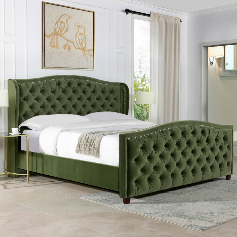 Marcella - Upholstered Shelter Headboard Bed Set - R&R Furniture Gallery (Fountain Valley, CA)