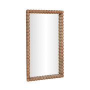 TOV Furniture Cheyanne 29x44-inch carved solid wood rectangular wall mirror with natural finish, featuring intricate carved frame details.