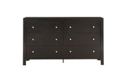 Elegant transitional dresser by Glory Furniture with sleek wood finish and multiple drawers, ideal for modern bedroom storage.
