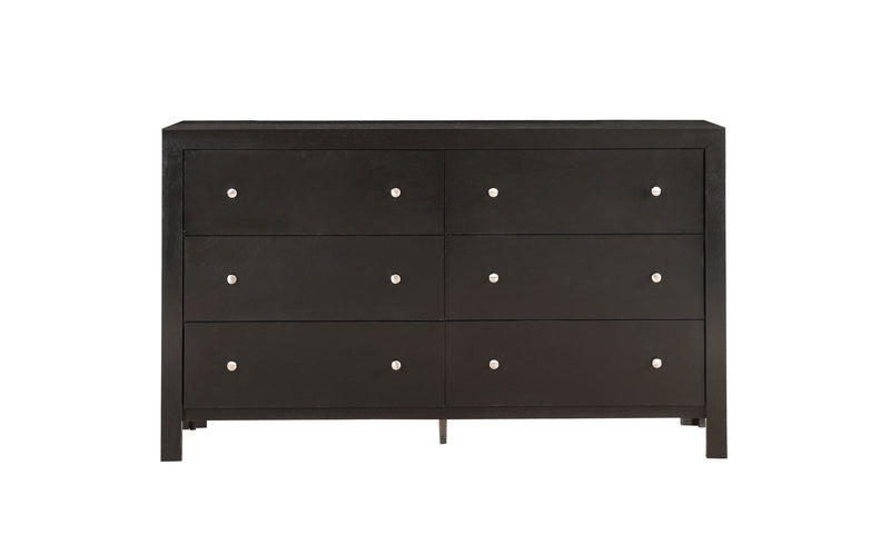 Elegant transitional dresser by Glory Furniture with sleek wood finish and multiple drawers, ideal for modern bedroom storage.