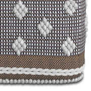 Mapleton - Outdoor / Indoor Pouf - Beige Gray / White - R&R Furniture Gallery (Fountain Valley, CA)