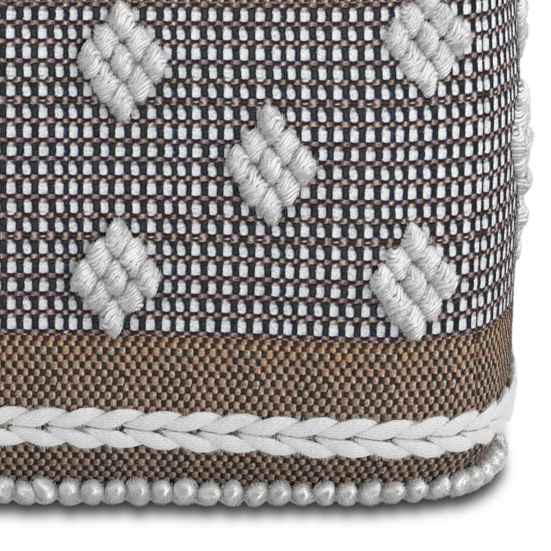 Mapleton - Outdoor / Indoor Pouf - Beige Gray / White - R&R Furniture Gallery (Fountain Valley, CA)