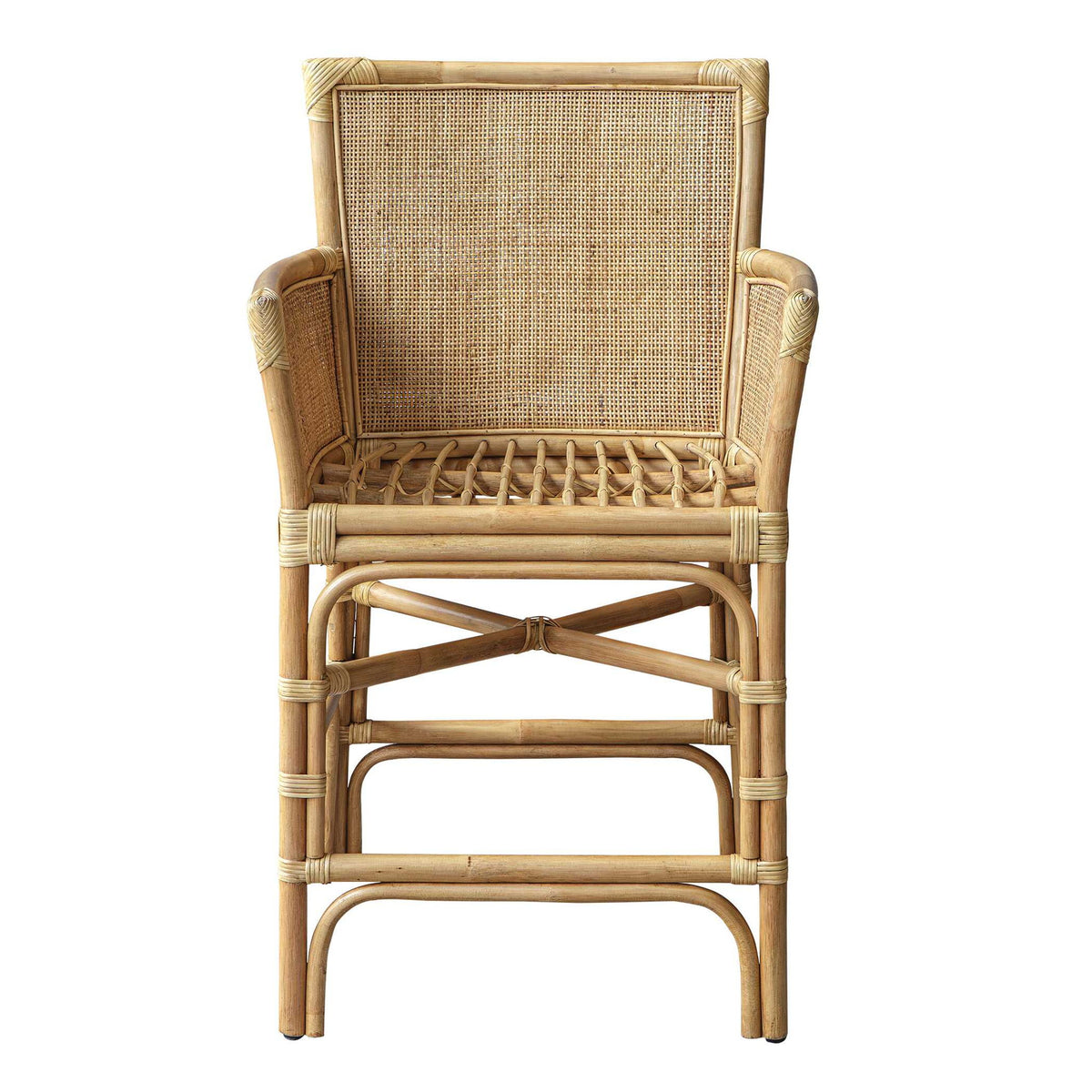 Pacific - Rattan Counter Stool - Brown / White
