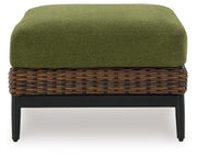 Horizon Hall - Ottoman With Cushion - Brown / Green - R&R Furniture Gallery (Fountain Valley, CA)