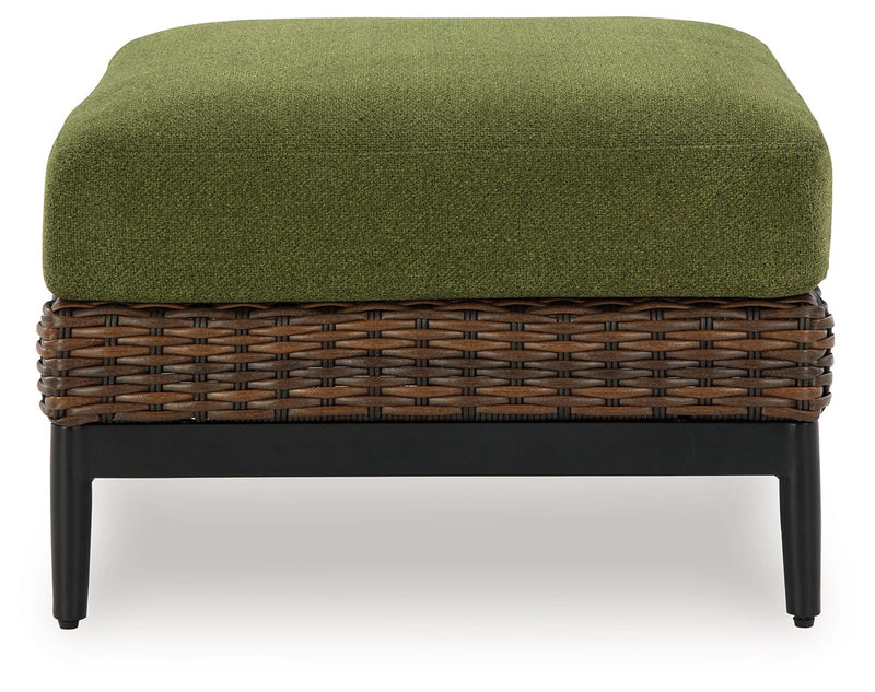 Horizon Hall - Ottoman With Cushion - Brown / Green - R&R Furniture Gallery (Fountain Valley, CA)