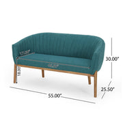 Mid Century Modern Loveseat With Channel Stitched Backrest - R&R Furniture Gallery (Fountain Valley, CA)