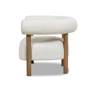 Fuji - Mid Century Modern Barrel Accent Arm Chair - Ivory White - R&R Furniture Gallery (Fountain Valley, CA)