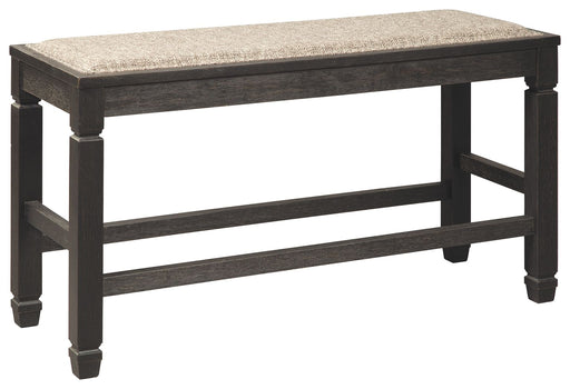 Tyler Creek - DBL Counter UPH Bench  - Antique Black - R&R Furniture Gallery (Fountain Valley, CA)
