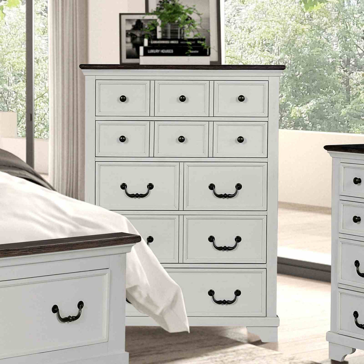 Chest, White/Dark Brown - FM79014WH-C