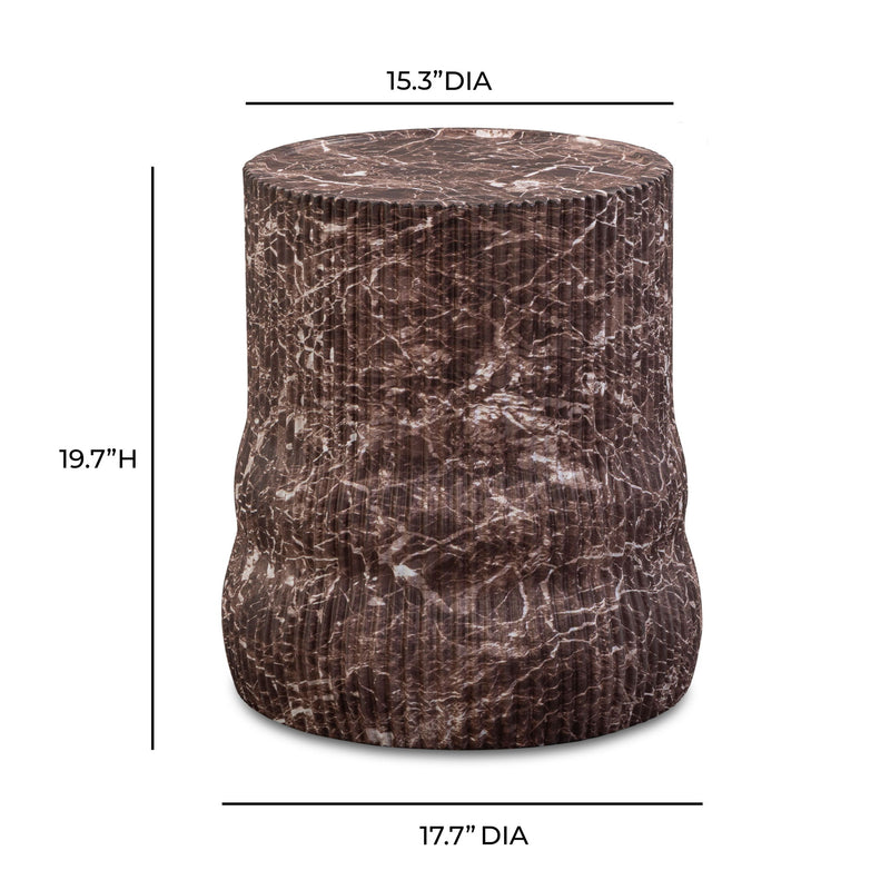 Cilla - Faux Levanto Marble Indoor/Outdoor Concrete Side Table - Red - R&R Furniture Gallery (Fountain Valley, CA)