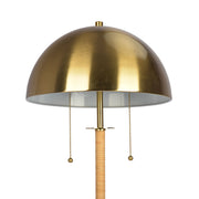 Allure - 2 Light Floor Lamp, Gold, Natural Tube, Double On / Off Pull Chain - Gold / Rattan - R&R Furniture Gallery (Fountain Valley, CA)