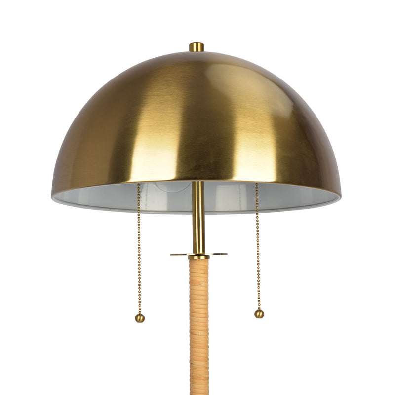 Allure - 2 Light Floor Lamp, Gold, Natural Tube, Double On / Off Pull Chain - Gold / Rattan - R&R Furniture Gallery (Fountain Valley, CA)
