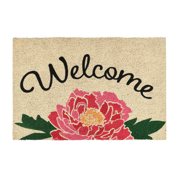 Doormats - Peony Welcome Doormat - Pink Multi / Sand