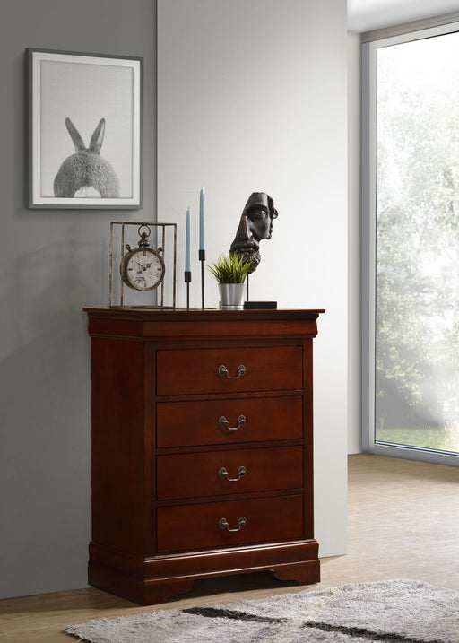Louis Phillipe traditional style accent storage chest by Glory Furniture with elegant wood finish and classic design.