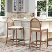 Panama - Curved Back Cane Counter Stool (Set of 2) - R&R Furniture Gallery (Fountain Valley, CA)