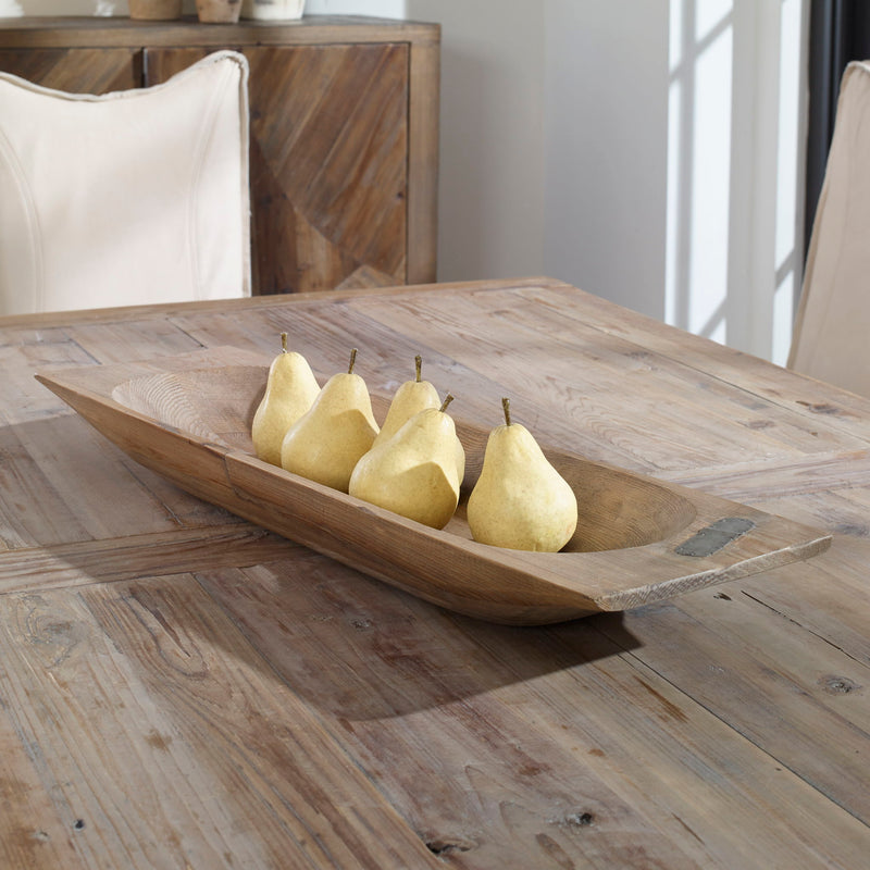 Dark brown Uttermost dough tray with a rectangular shape and textured surface for bakery or kitchen use.