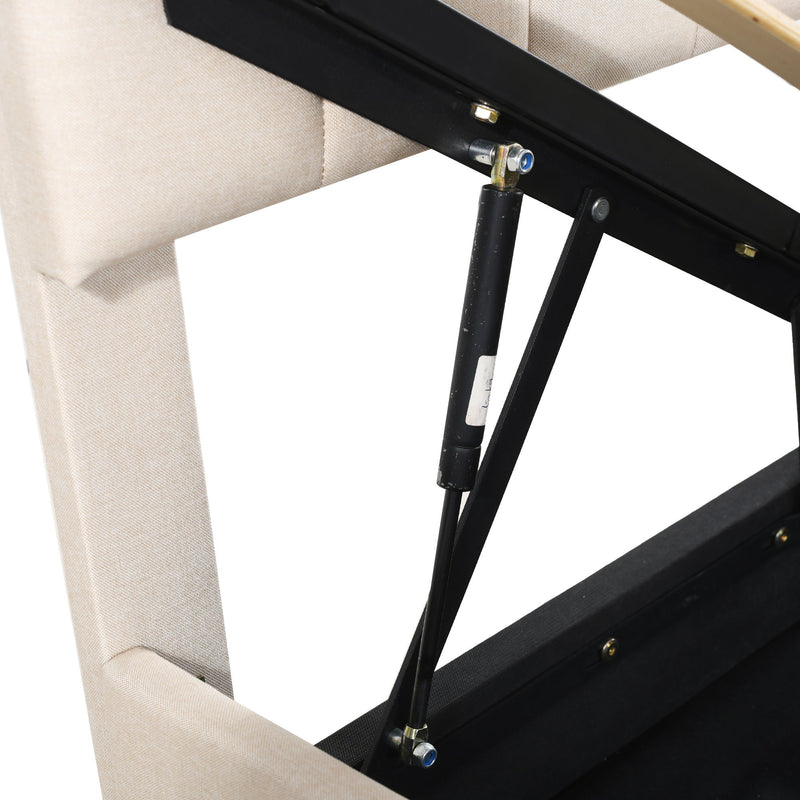 Upholstered Platform Bed With A Hydraulic Storage System - R&R Furniture Gallery (Fountain Valley, CA)