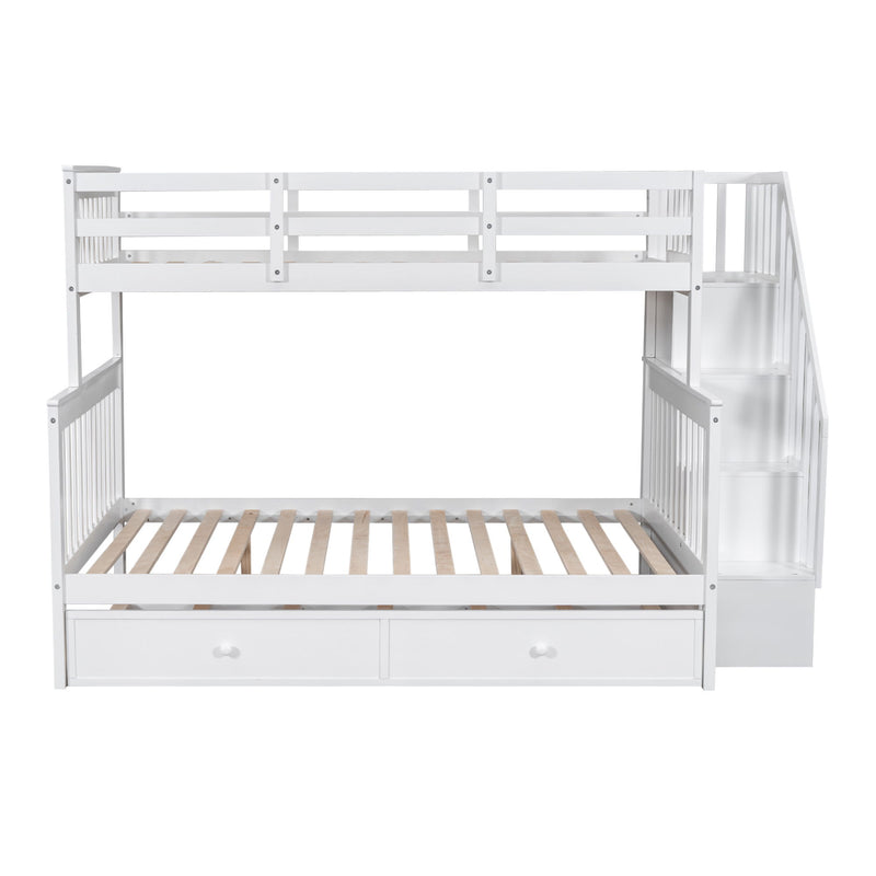 Bunk Bed With Twin Size Trundle, Storage And Guard Rail For Bedroom - R&R Furniture Gallery (Fountain Valley, CA)