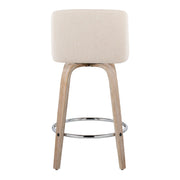 Toriano - Contemporary Fixed Height Counter Stool With Swivel & Round Footrest Modern Design (Set of 2) - R&R Furniture Gallery (Fountain Valley, CA)