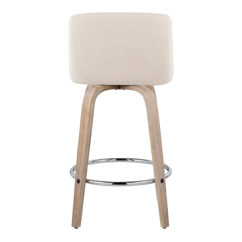 Toriano - Contemporary Fixed Height Counter Stool With Swivel & Round Footrest Modern Design (Set of 2) - R&R Furniture Gallery (Fountain Valley, CA)
