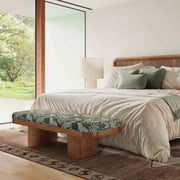 Upholstered Ollie bench by TOV Furniture featuring a sleek, cushioned seat and modern design for stylish seating.