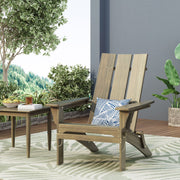Noble House Aurascape outdoor foldable Adirondack arm chair in a comfortable, stylish design for outdoor relaxation.