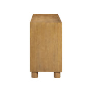 Natural Miles 3-door sideboard by TOV Furniture with sleek wood finish and modern design, showcasing spacious storage compartments.