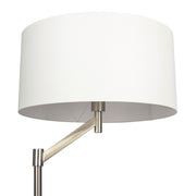 Serene - Floor Lamp With Rotary Switch Base Linen Shade - Brushed Nickel / White - R&R Furniture Gallery (Fountain Valley, CA)